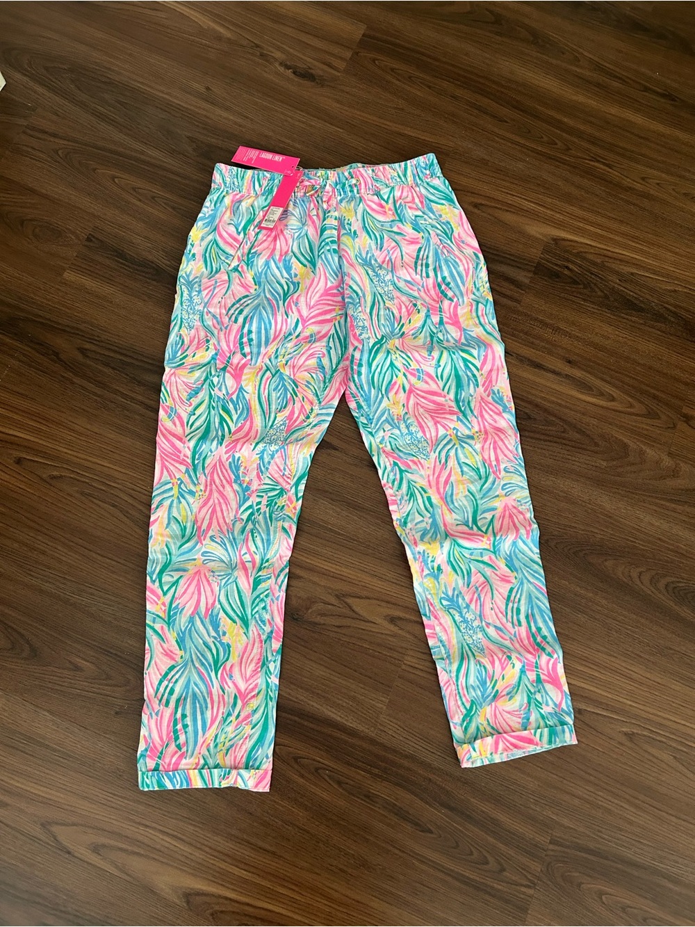 Lilly Pulitzer Girls' Pink & Teal Tropical Leggings